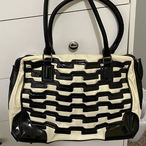 Black and cream purse